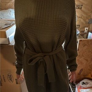 Women’s Olive Green Knit Mini Dress Size M